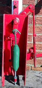 Swivel Hook & Bolt Clay Trap Spring fitted to a Farey lever trap.